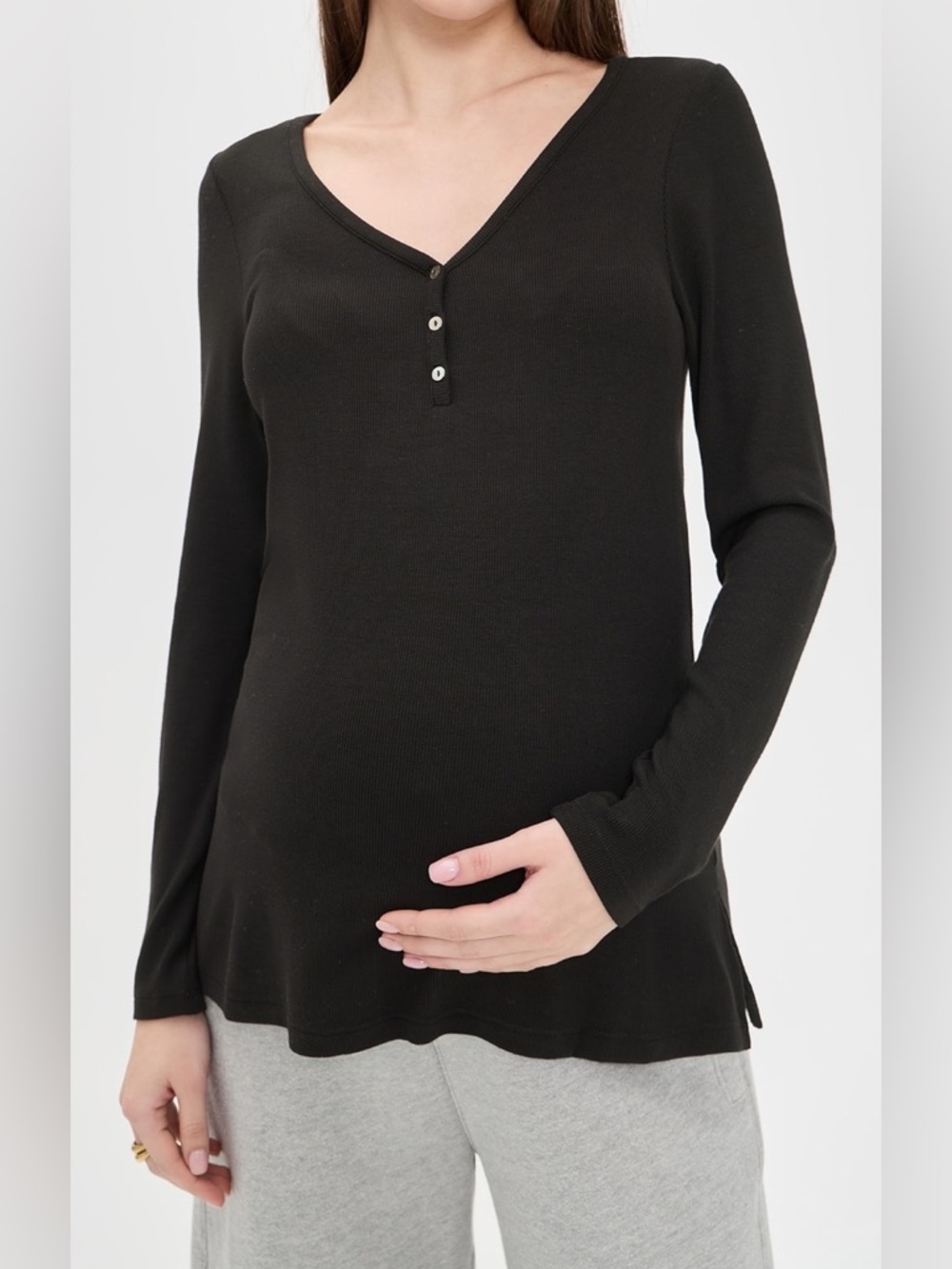 HATCH The Softest Rib Nursing Henley - Size 1